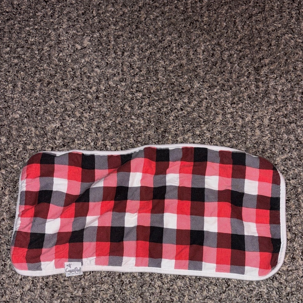 Copper Pearl Red and Black Plaid Burp Cloth